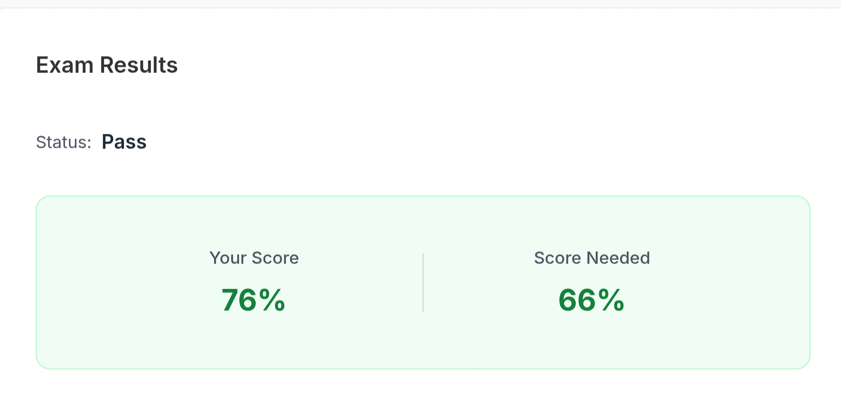 Exam result
