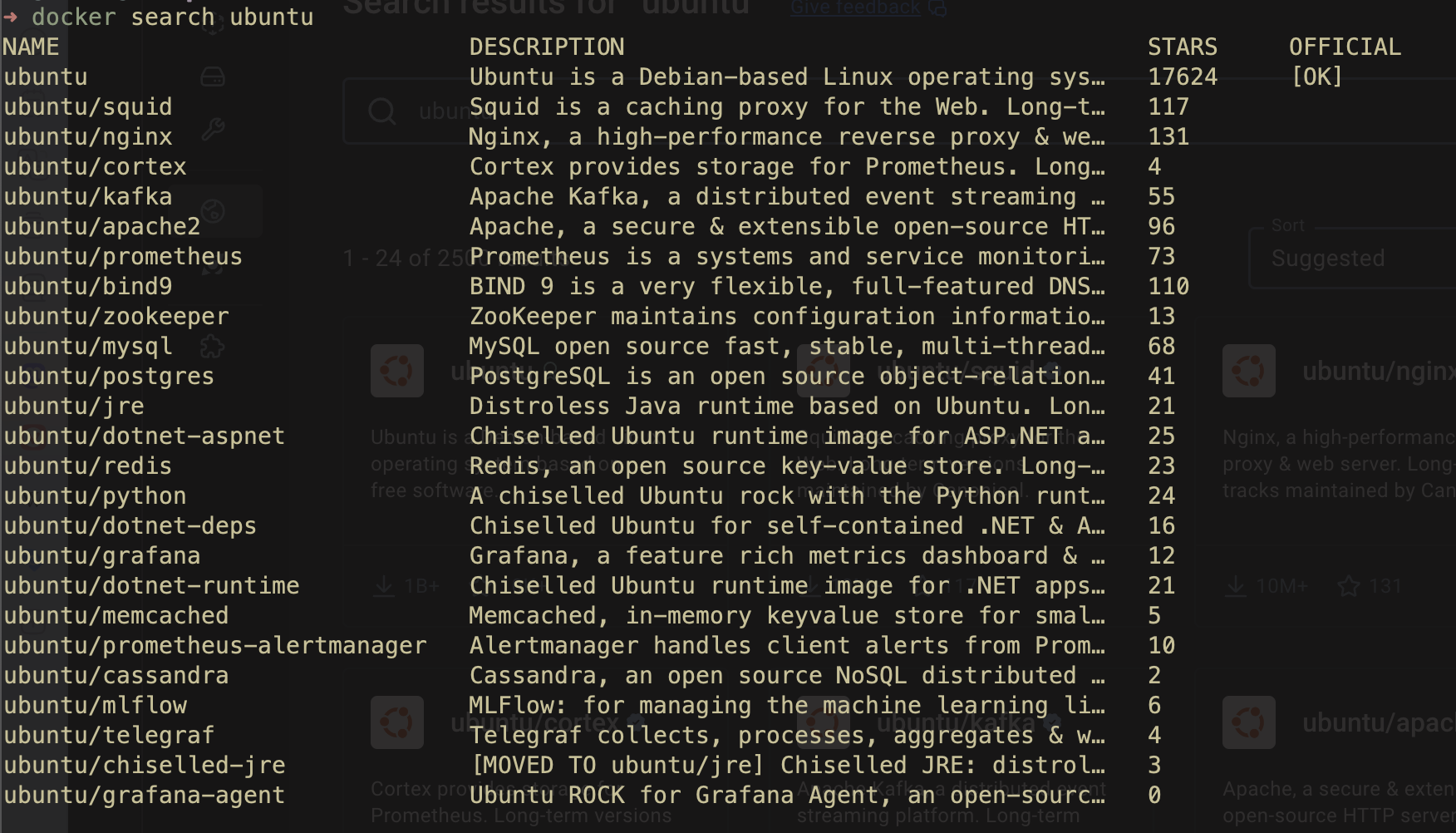 Docker Search with CLI