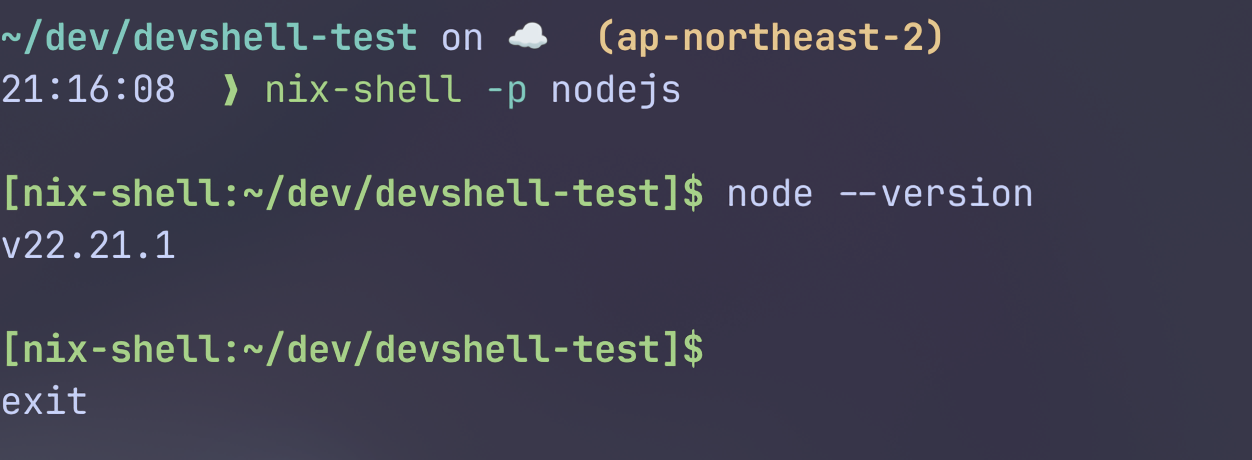 Temporary Nix shell without flake