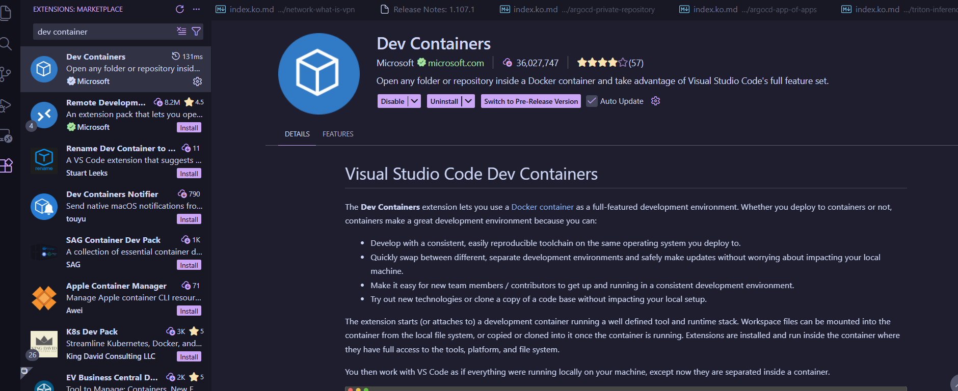 Install Dev Containers